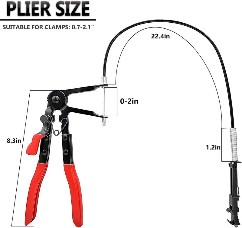 Klfte 3Pc Hose Clamp Removal Tool Kit with Long Wire Spring Hose Clamp for Car Coolant Radiator Heater and Water Hose with Flat or Large Clamps - Image 2
